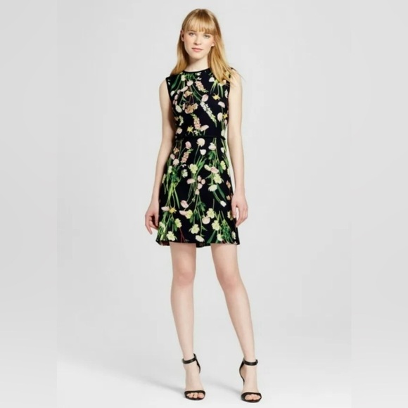 175. NWT Victoria Beckham x Target Black English Floral Satin Dress Sz 2X - Picture 8 of 9